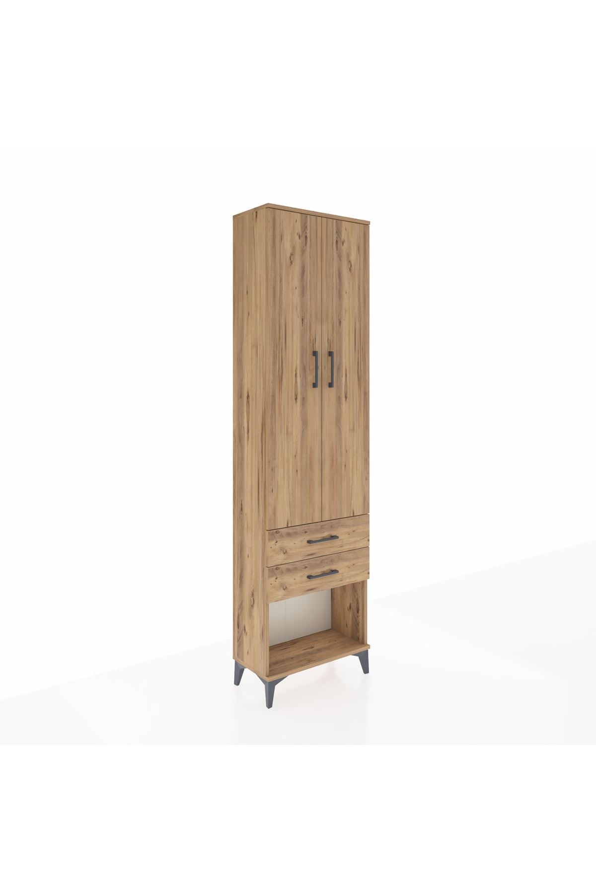 Arges Dolap 2 Raflı 2 Çekmeceli Tek Askılı 60x30x221 - S29M040V9A
