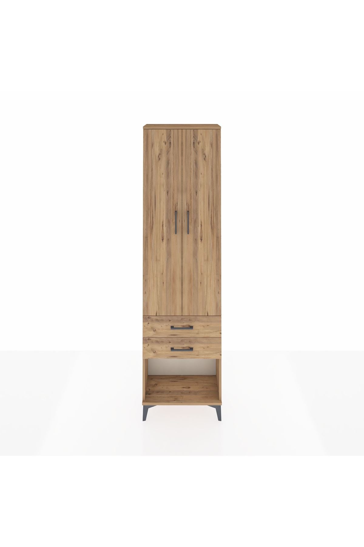 Arges Dolap 2 Raflı 2 Çekmeceli Tek Askılı 60x30x221 - S29M040V9A