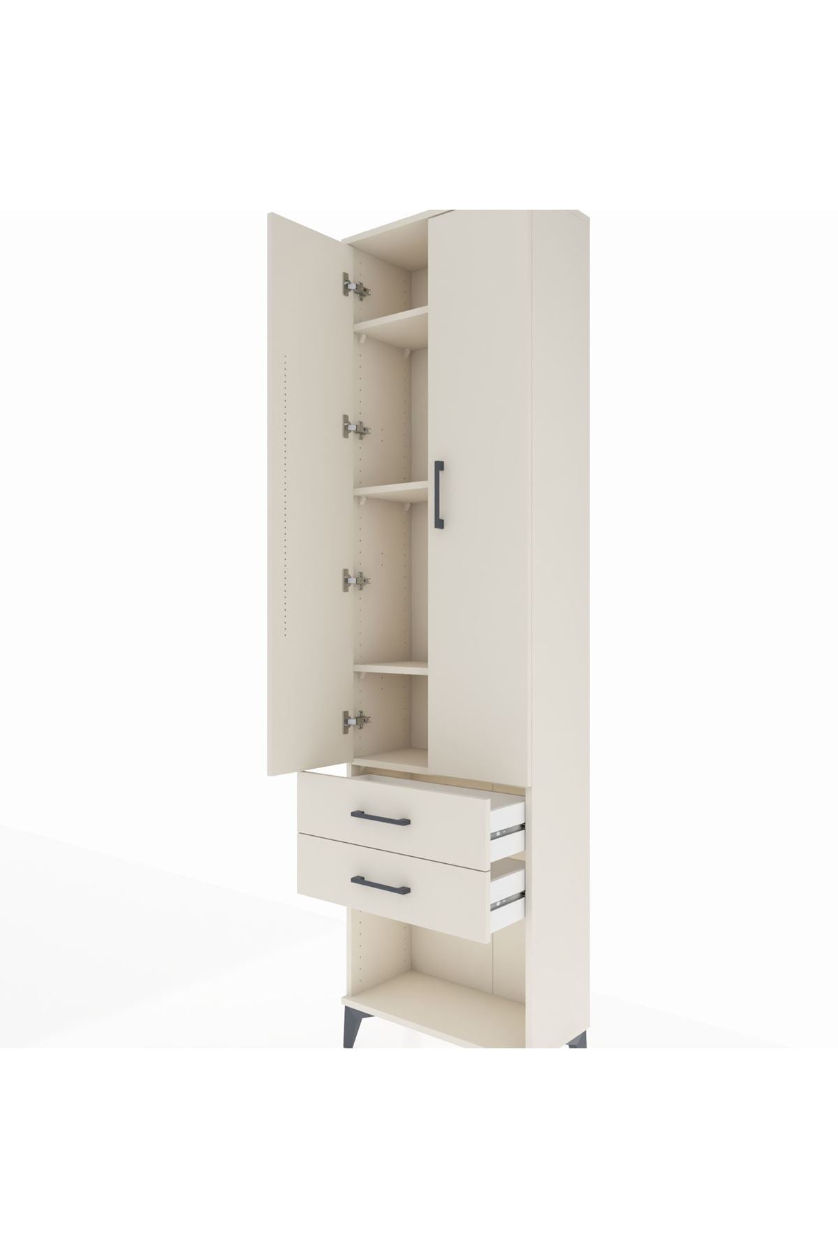 Arges Dolap 4 Raflı 2 Çekmeceli 2 Kapaklı 60x30x221 - S29M041V1A