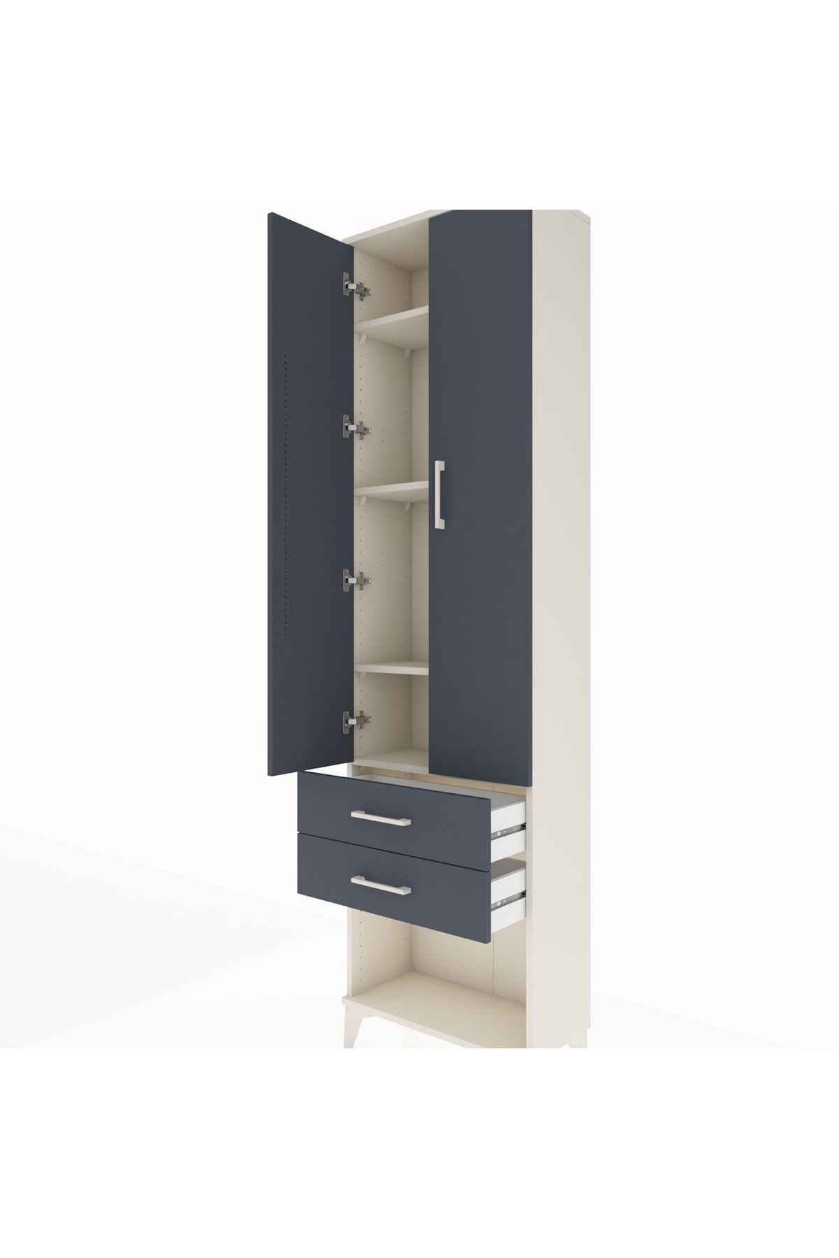 Arges Dolap 4 Raflı 2 Çekmeceli 2 Kapaklı 60x30x221 - S29M041V2A