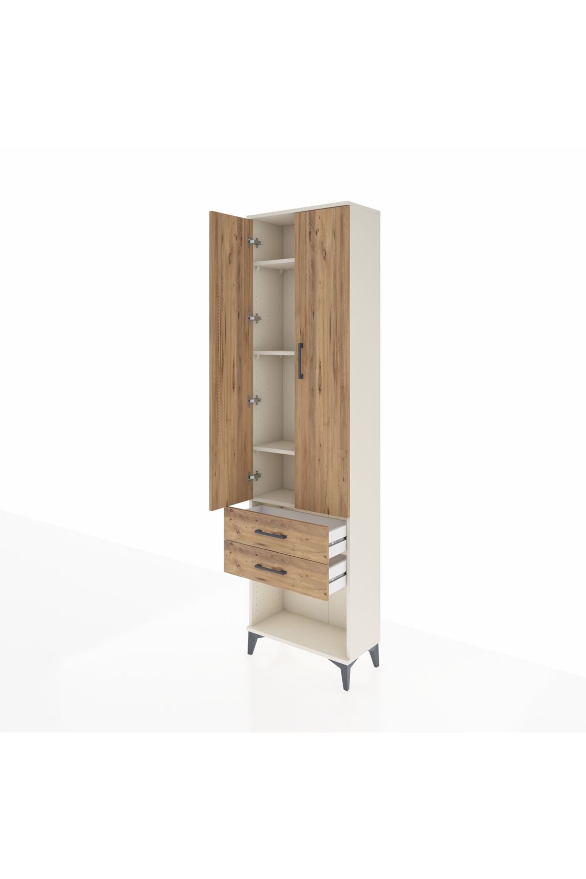 Arges Dolap 4 Raflı 2 Çekmeceli 2 Kapaklı 60x30x221 - S29M041V3A