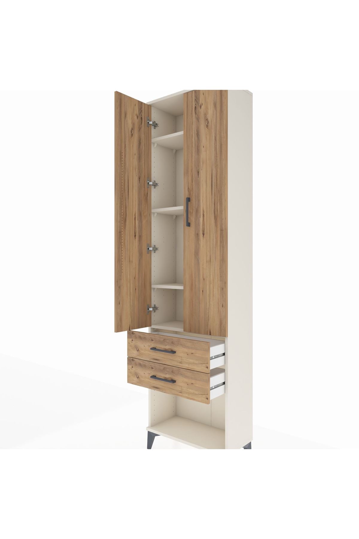 Arges Dolap 4 Raflı 2 Çekmeceli 2 Kapaklı 60x30x221 - S29M041V3A