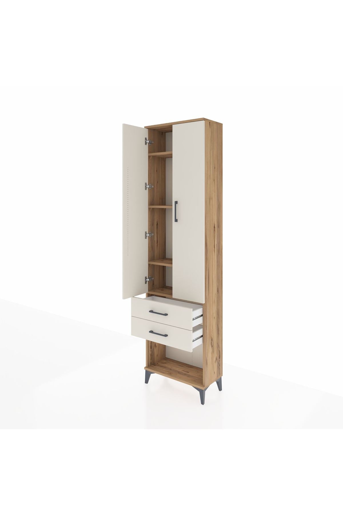Arges Dolap 4 Raflı 2 Çekmeceli 2 Kapaklı 60x30x221 - S29M041V7A