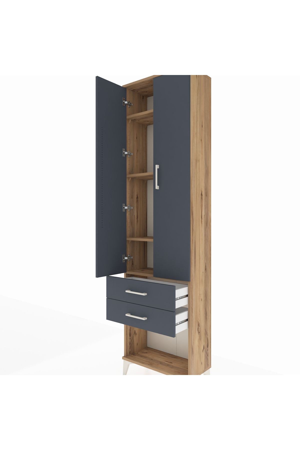 Arges Dolap 4 Raflı 2 Çekmeceli 2 Kapaklı 60x30x221 - S29M041V8A