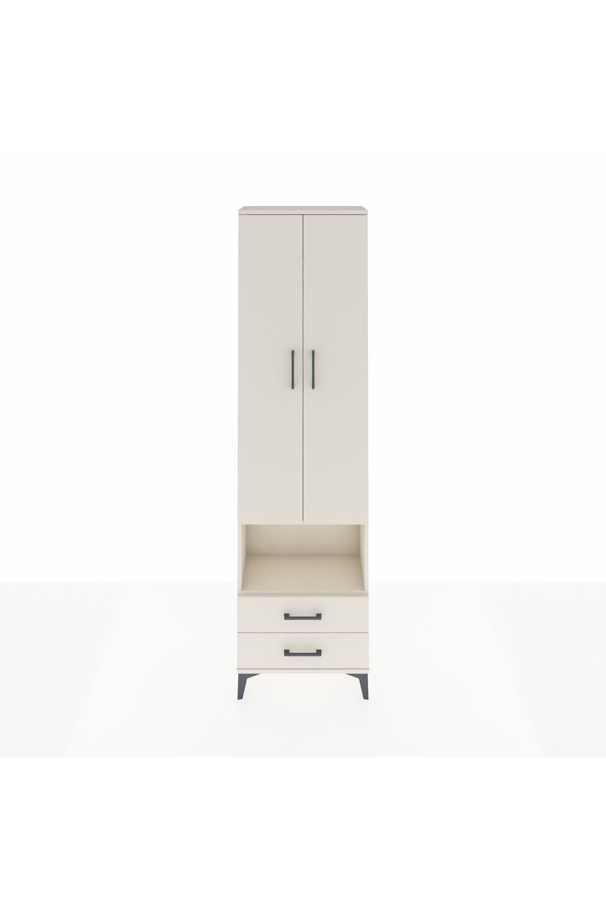 Arges Dolap 3 Raflı 2 Çekmeceli Tek Askılı 60x30x221 - S29M043V1A