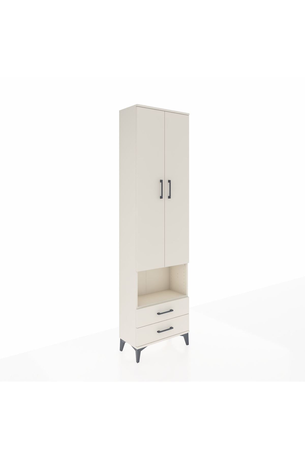 Arges Dolap 3 Raflı 2 Çekmeceli Tek Askılı 60x30x221 - S29M043V1A