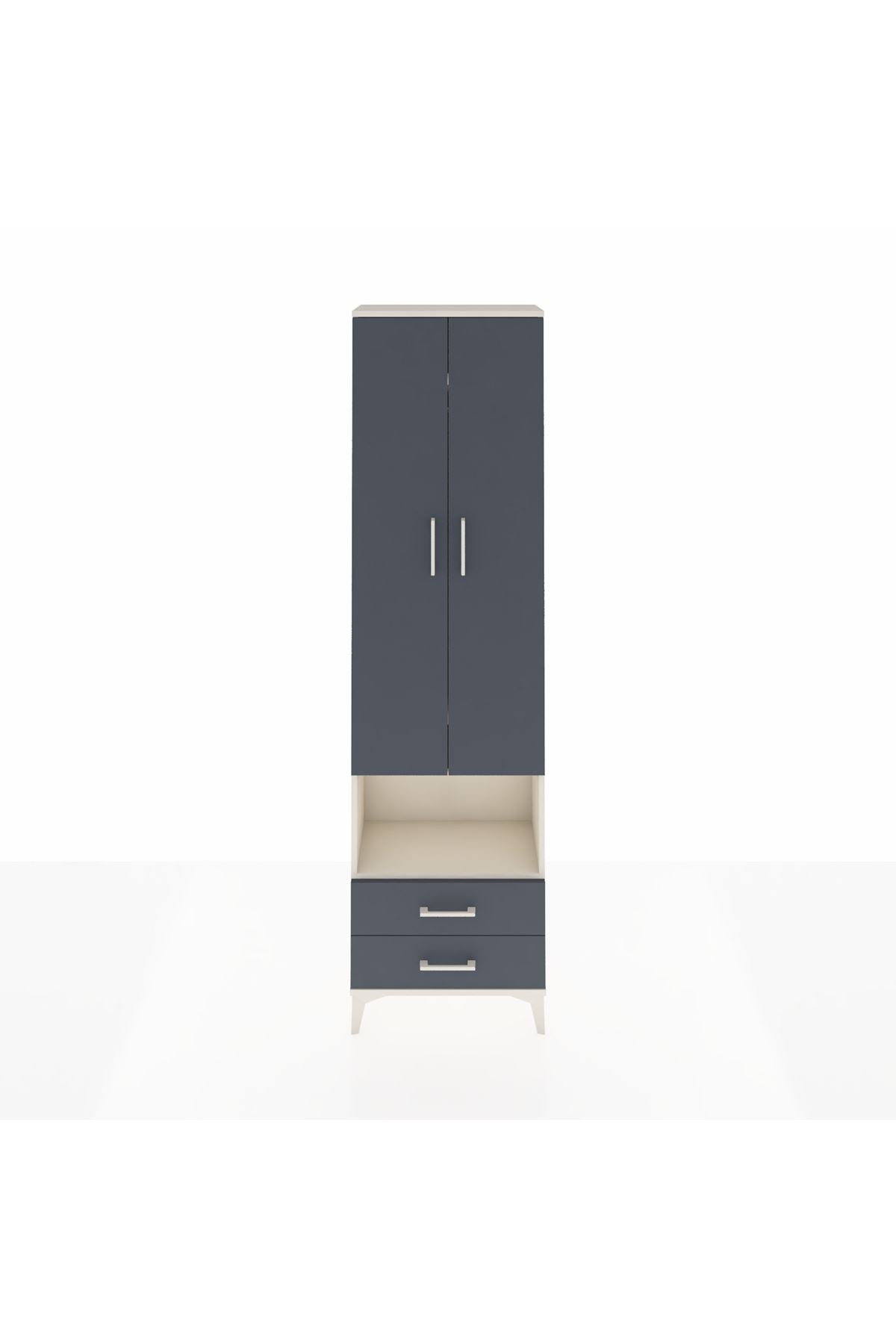 Arges Dolap 3 Raflı 2 Çekmeceli Tek Askılı 60x30x221 - S29M043V2A