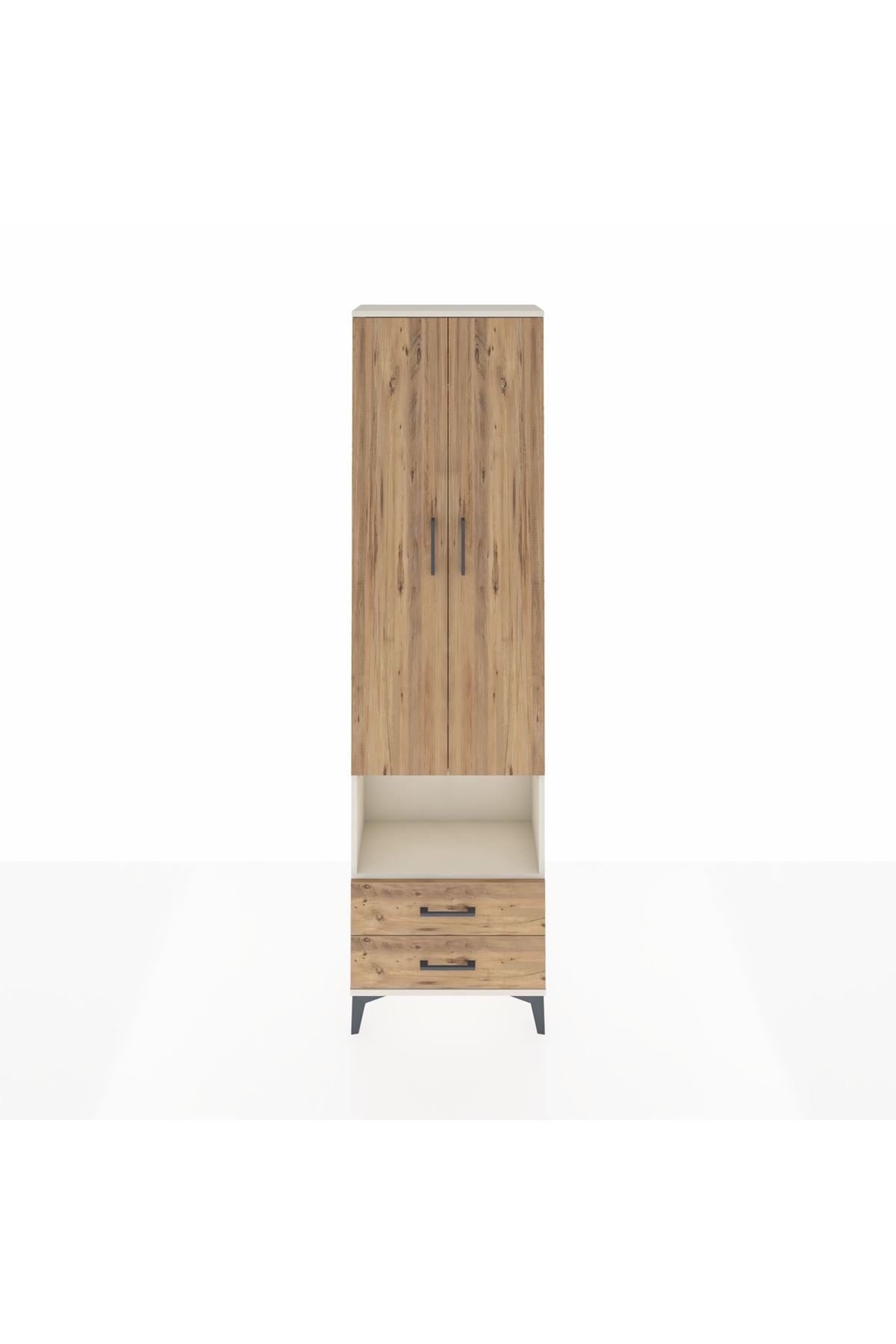 Arges Dolap 3 Raflı 2 Çekmeceli Tek Askılı 60x30x221 - S29M043V3A