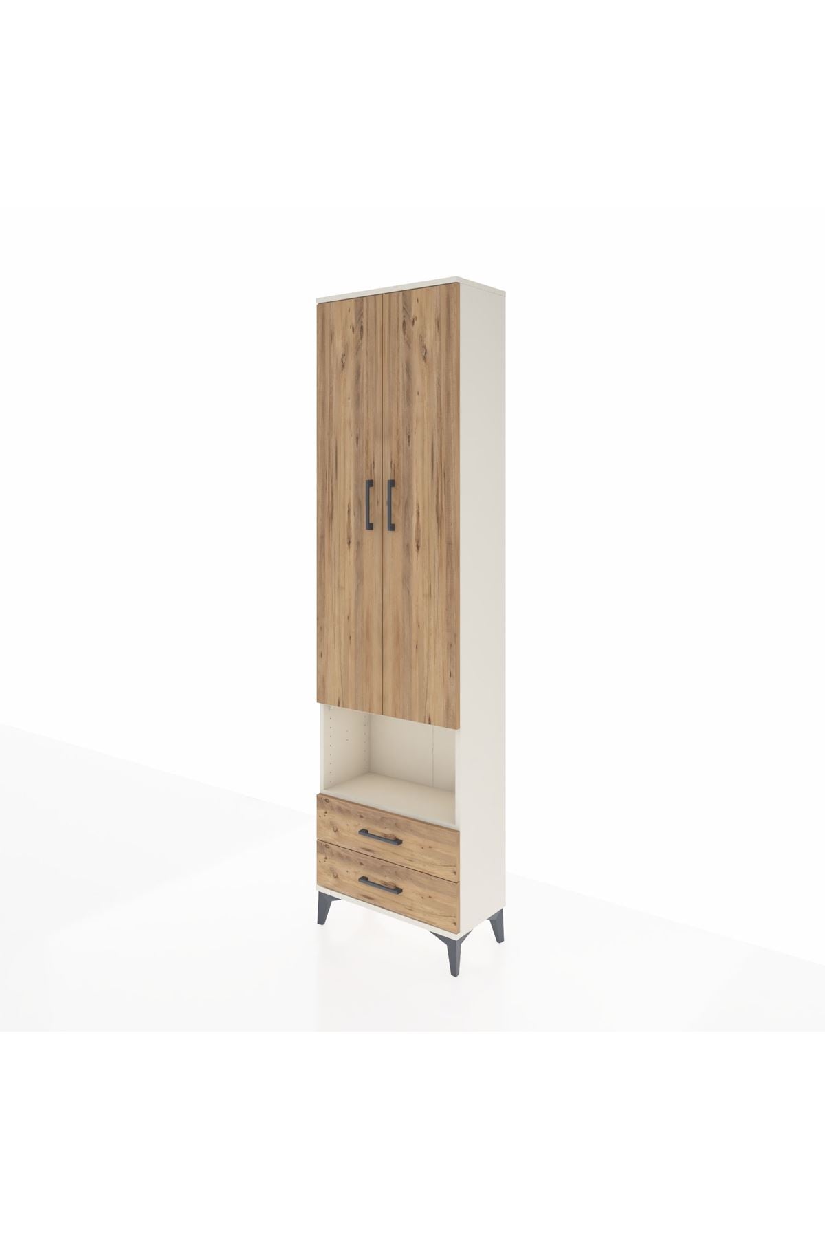 Arges Dolap 3 Raflı 2 Çekmeceli Tek Askılı 60x30x221 - S29M043V3A