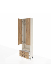 Arges Dolap 3 Raflı 2 Çekmeceli Tek Askılı 60x30x221 - S29M043V3A