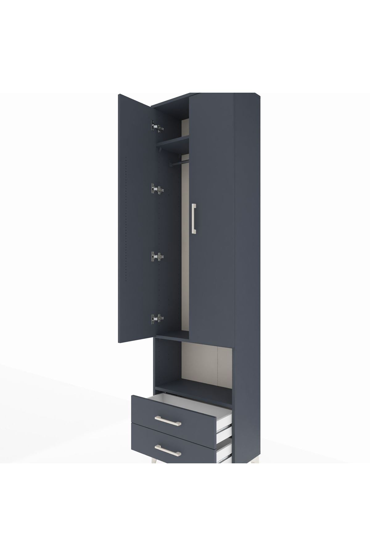 Arges Dolap 3 Raflı 2 Çekmeceli Tek Askılı 60x30x221 - S29M043V5A