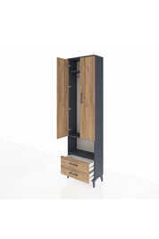 Arges Dolap 3 Raflı 2 Çekmeceli Tek Askılı 60x30x221 - S29M043V6A