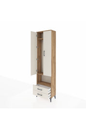 Arges Dolap 3 Raflı 2 Çekmeceli Tek Askılı 60x30x221 - S29M043V7A