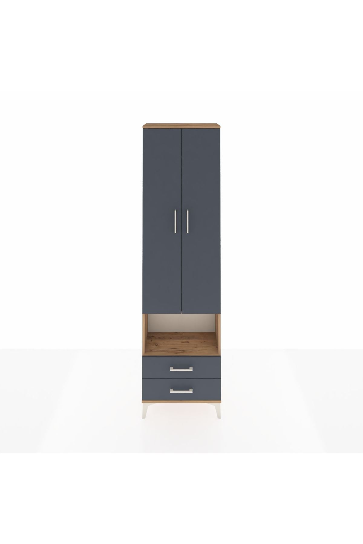 Arges Dolap 3 Raflı 2 Çekmeceli Tek Askılı 60x30x221 - S29M043V8A
