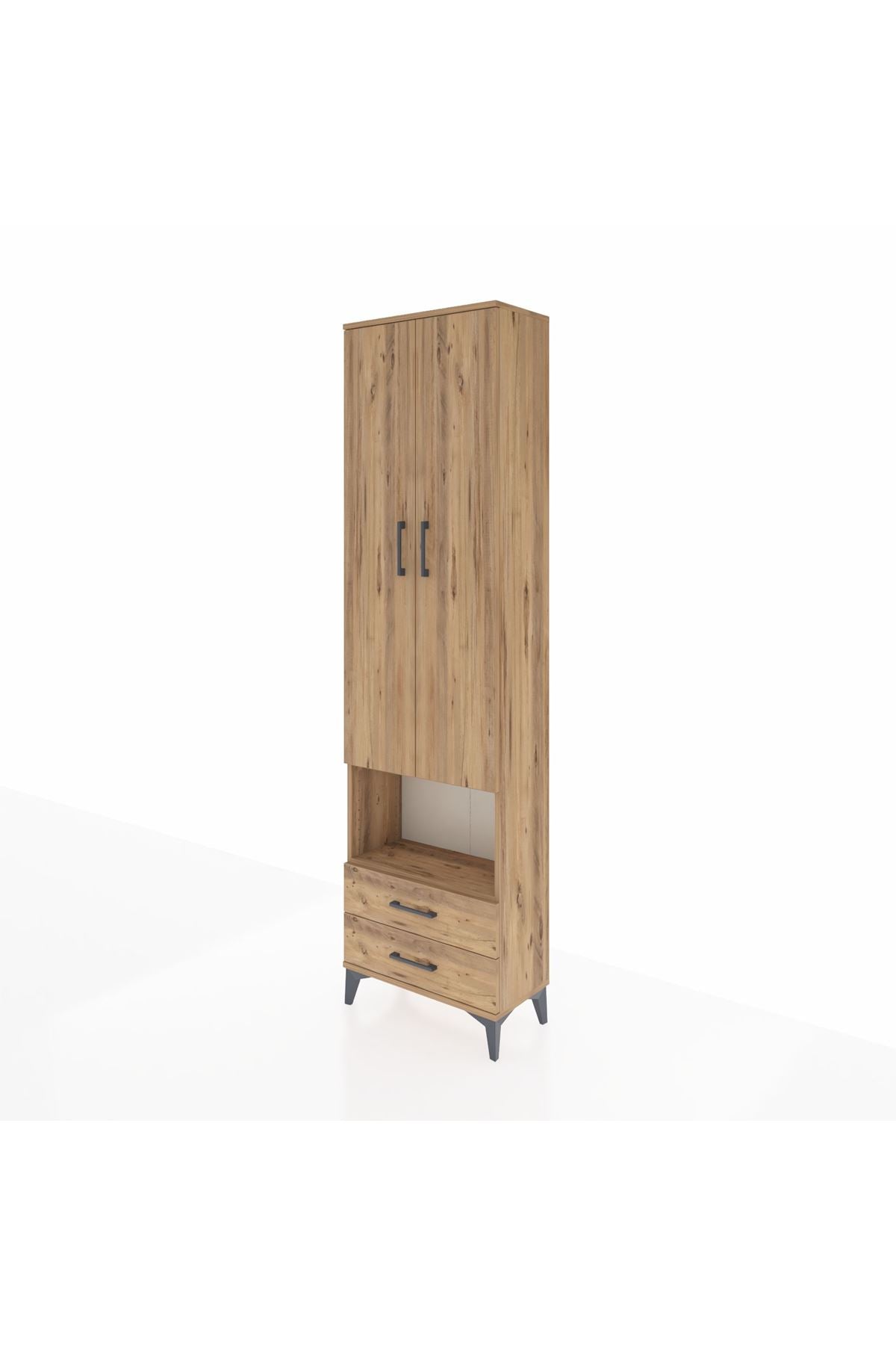 Arges Dolap 3 Raflı 2 Çekmeceli Tek Askılı 60x30x221 - S29M043V9A