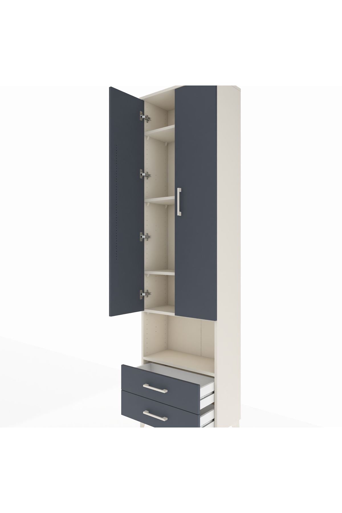 Arges Dolap 5 Raflı 2 Çekmeceli 2 Kapaklı 60x30x221 - S29M044V2A