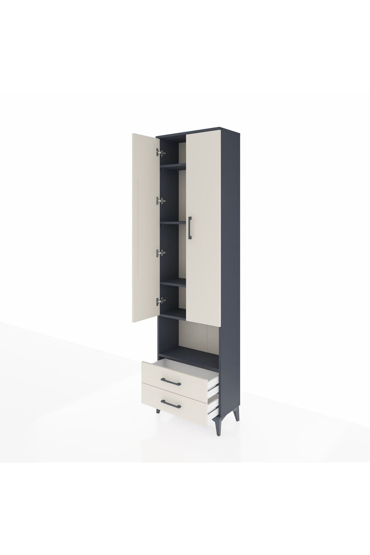 Arges Dolap 5 Raflı 2 Çekmeceli 2 Kapaklı 60x30x221 - S29M044V4A