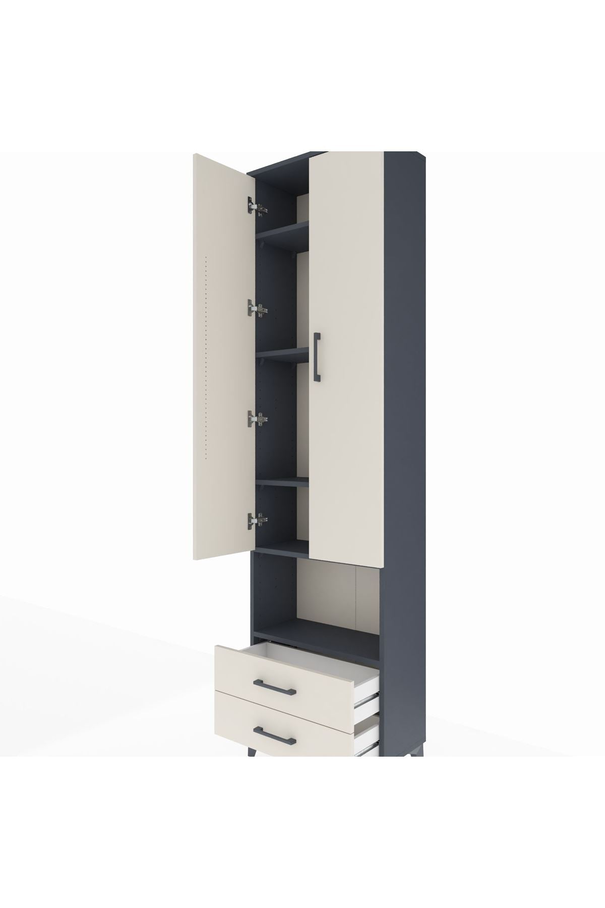 Arges Dolap 5 Raflı 2 Çekmeceli 2 Kapaklı 60x30x221 - S29M044V4A