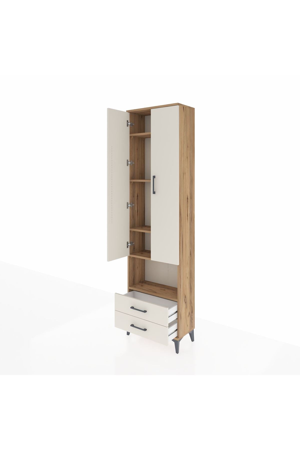 Arges Dolap 5 Raflı 2 Çekmeceli 2 Kapaklı 60x30x221 - S29M044V7A