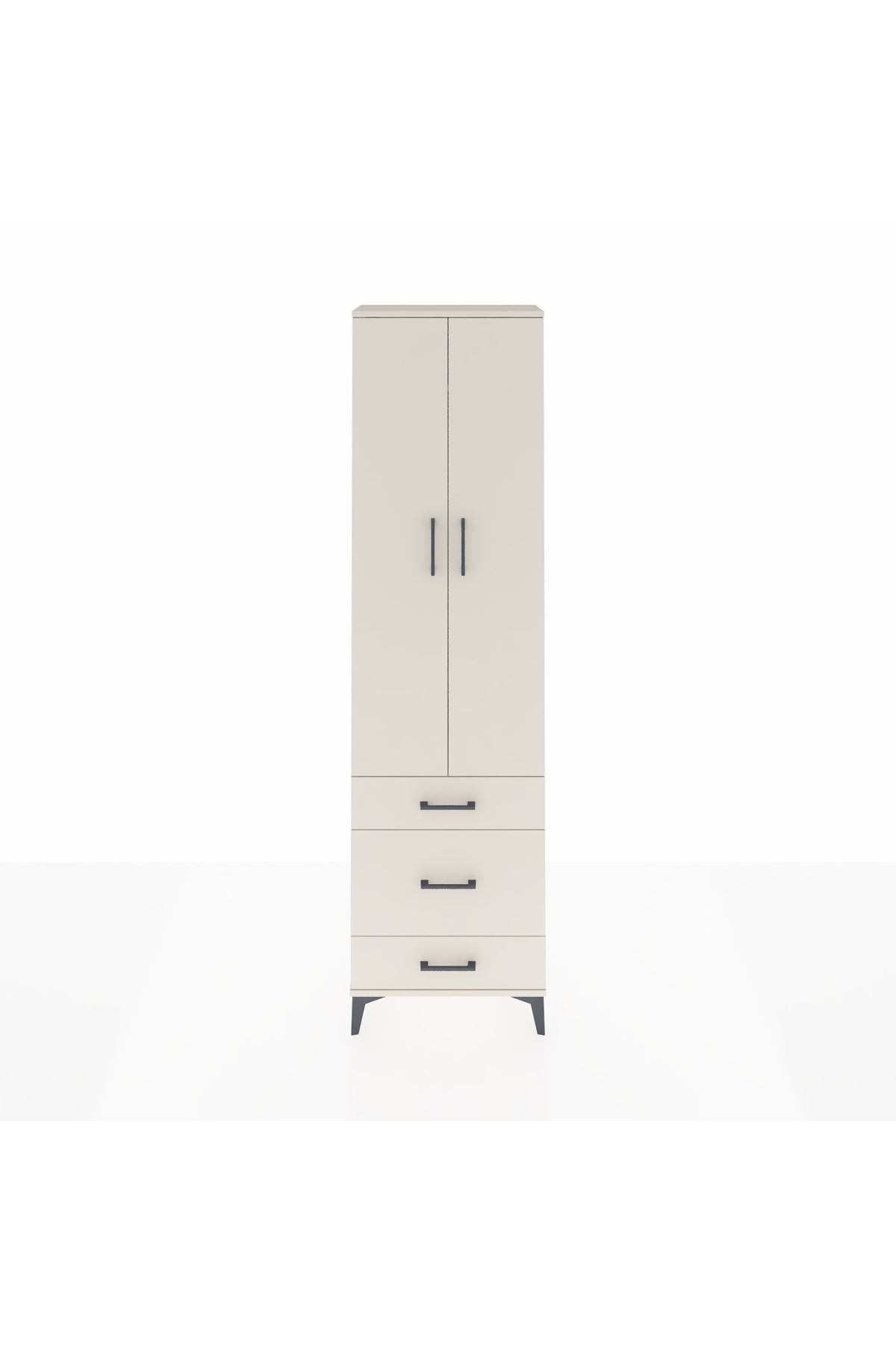 Arges Dolap 2 Raflı 3 Çekmeceli Tek Askılı 60x30x221 - S29M046V1A