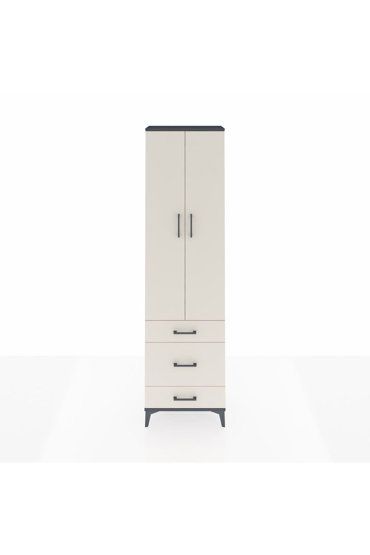 Arges Dolap 2 Raflı 3 Çekmeceli Tek Askılı 60x30x221 - S29M046V4A