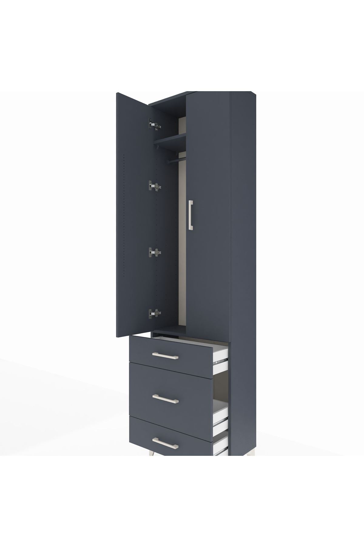 Arges Dolap 2 Raflı 3 Çekmeceli Tek Askılı 60x30x221 - S29M046V5A