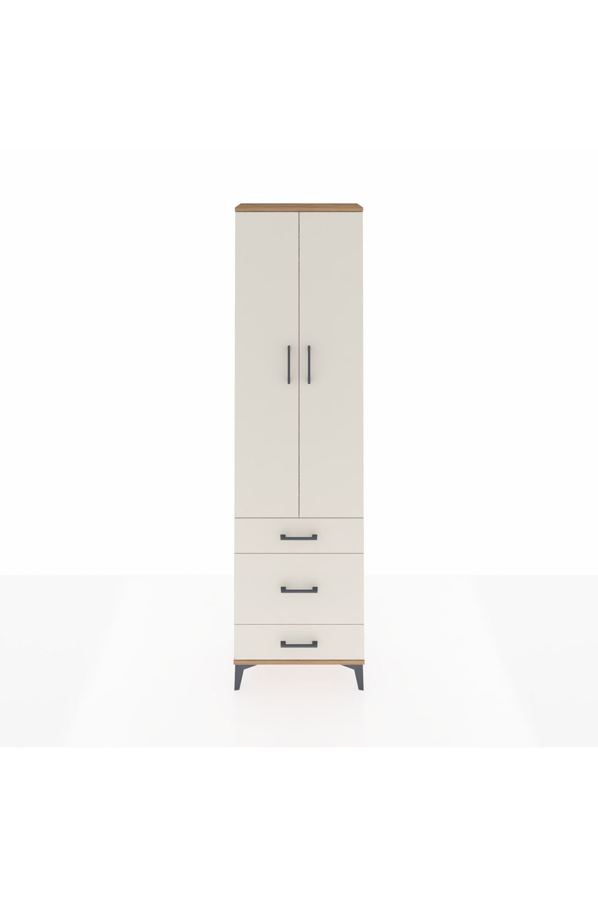 Arges Dolap 2 Raflı 3 Çekmeceli Tek Askılı 60x30x221 - S29M046V7A
