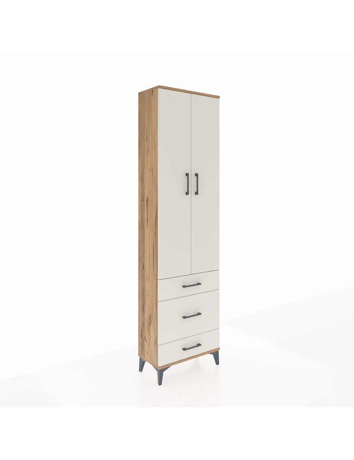 Arges Dolap 2 Raflı 3 Çekmeceli Tek Askılı 60x30x221 - S29M046V7A
