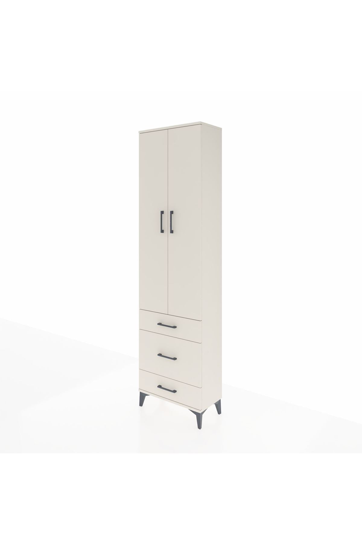 Arges Dolap 4 Raflı 3 Çekmeceli 2 Kapaklı 60x30x221 - S29M047V1A