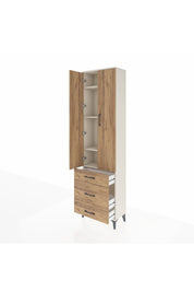 Arges Dolap 4 Raflı 3 Çekmeceli 2 Kapaklı 60x30x221 - S29M047V3A