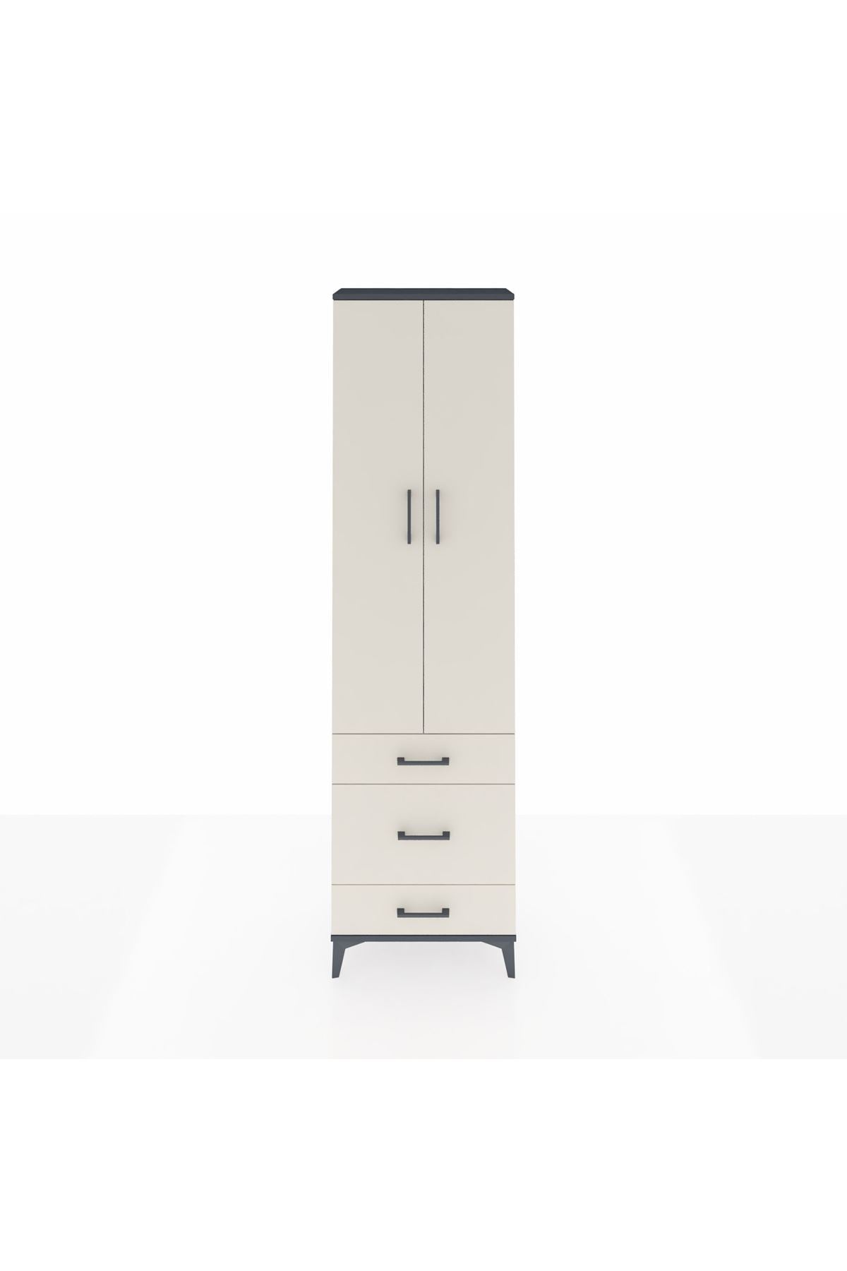 Arges Dolap 4 Raflı 3 Çekmeceli 2 Kapaklı 60x30x221 - S29M047V4A