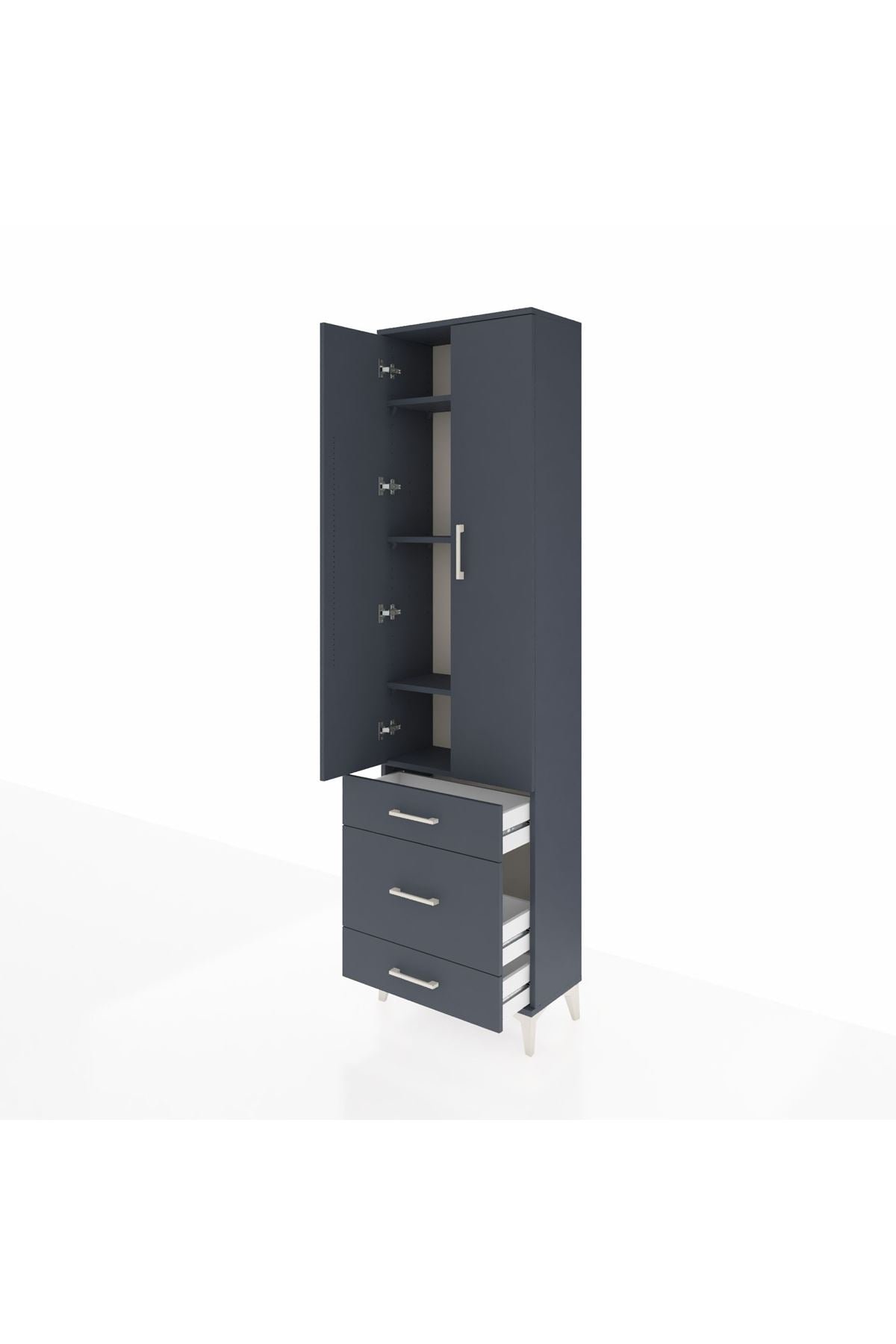 Arges Dolap 4 Raflı 3 Çekmeceli 2 Kapaklı 60x30x221 - S29M047V5A