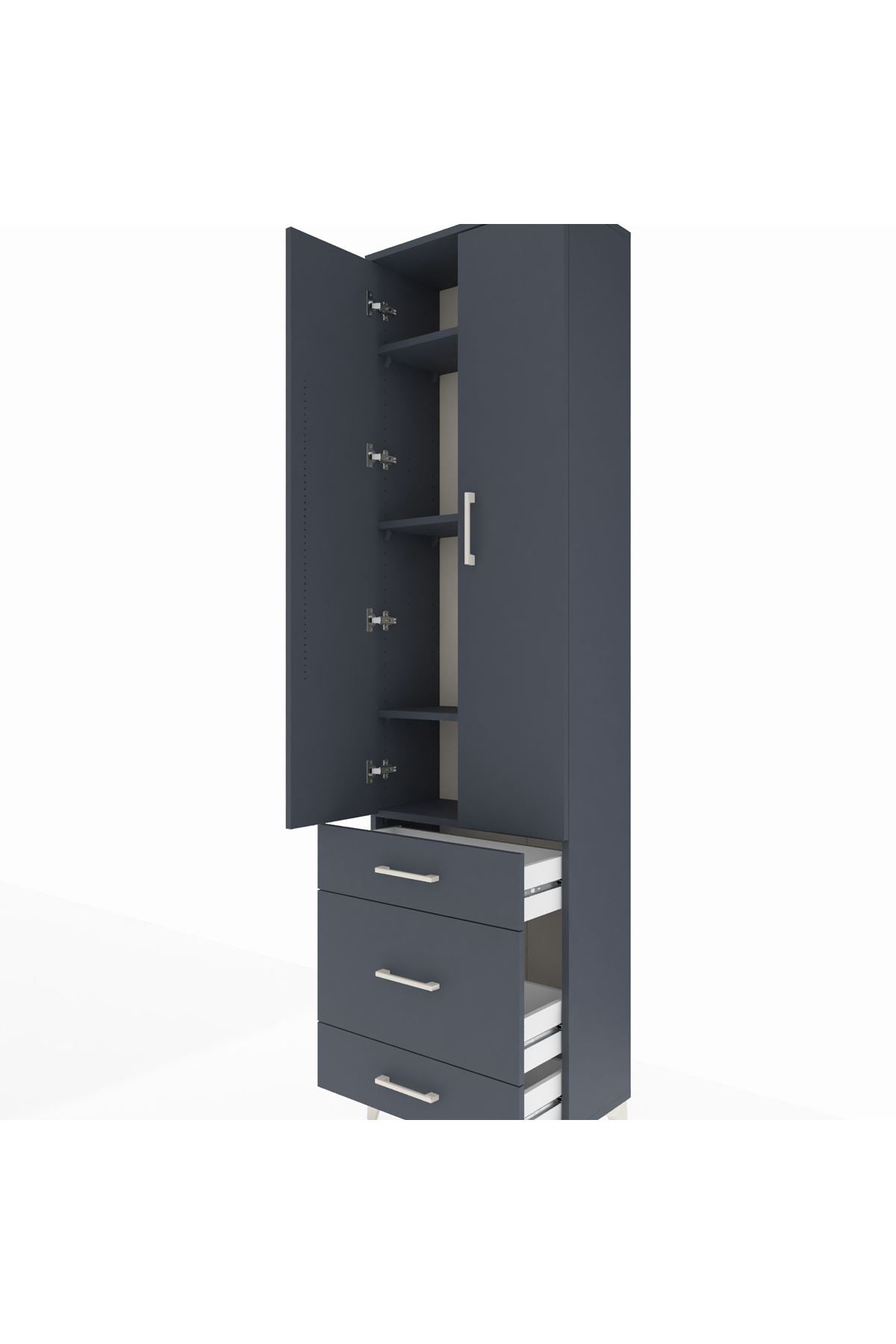 Arges Dolap 4 Raflı 3 Çekmeceli 2 Kapaklı 60x30x221 - S29M047V5A