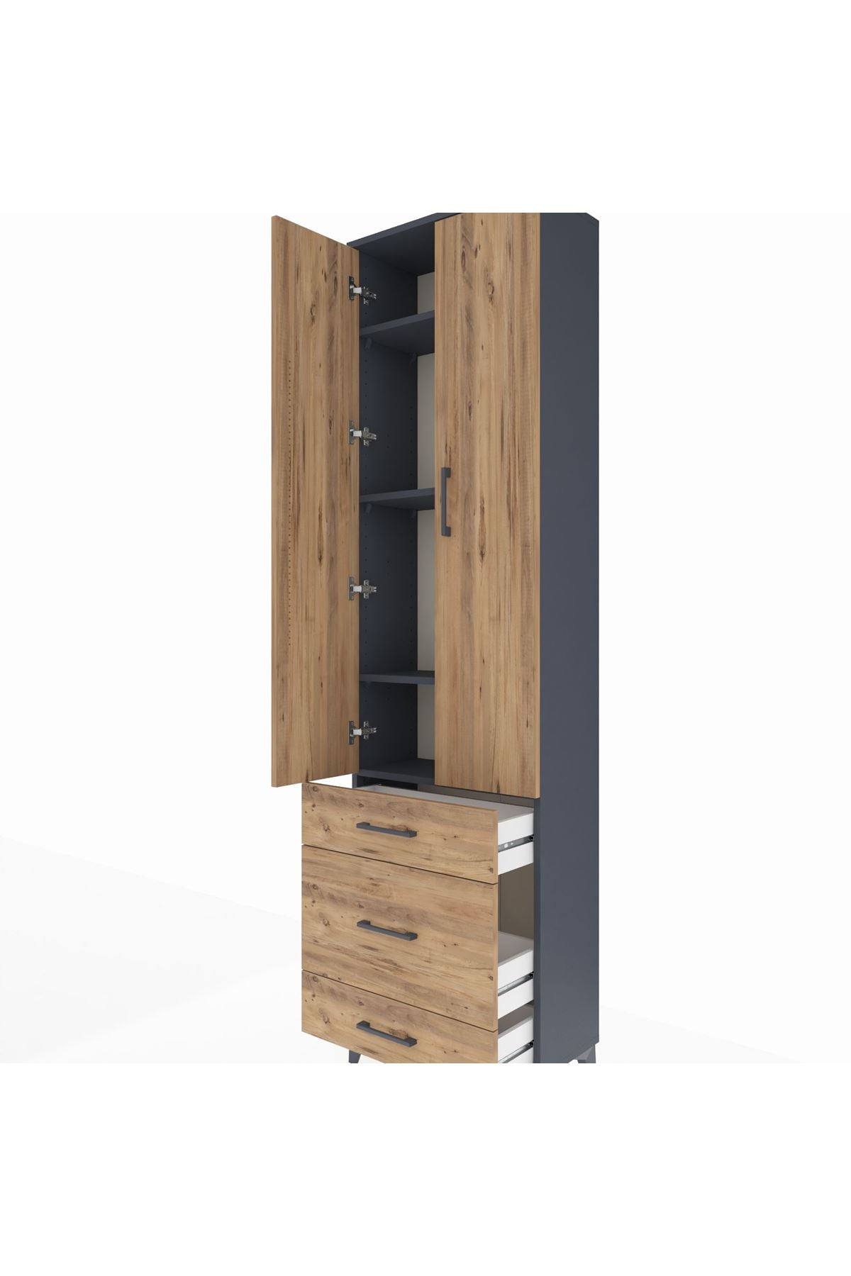 Arges Dolap 4 Raflı 3 Çekmeceli 2 Kapaklı 60x30x221 - S29M047V6A