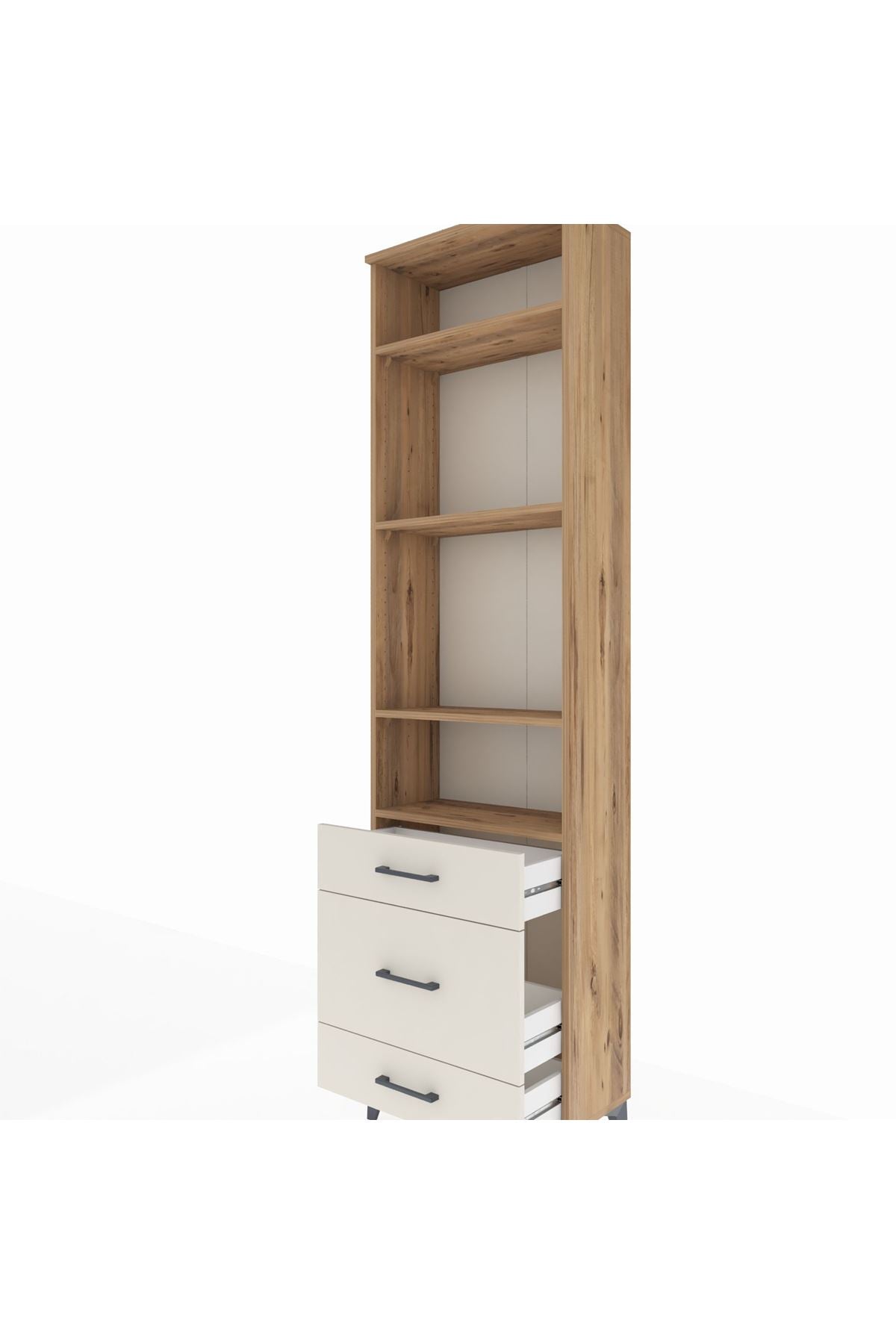 Arges Dolap 4 Raflı 3 Çekmeceli 60x30x221 - S29M048V7A