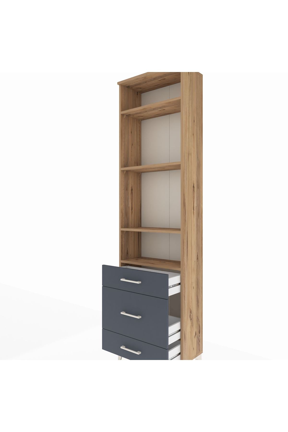 Arges Dolap 4 Raflı 3 Çekmeceli 60x30x221 - S29M048V8A