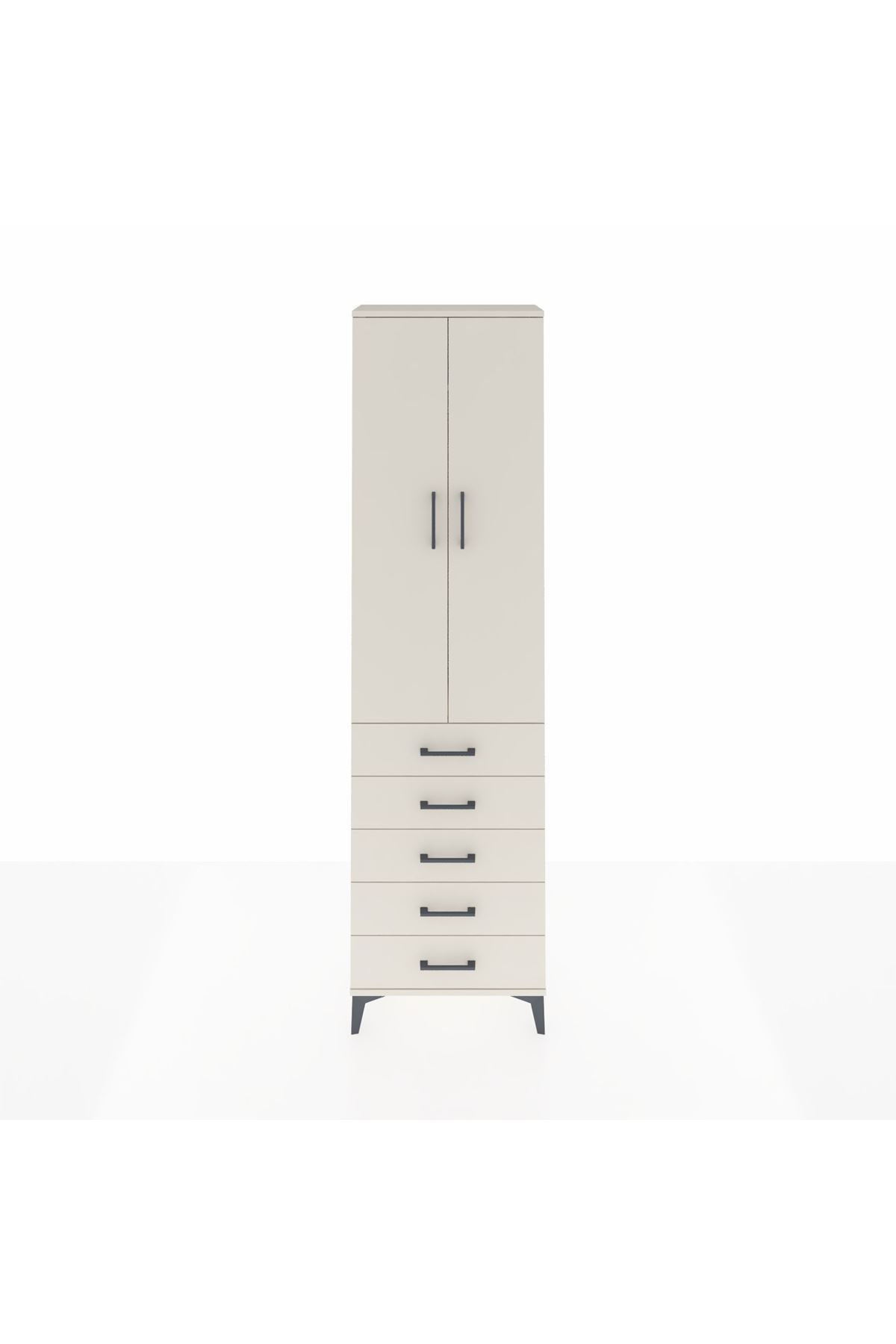 Arges Dolap 2 Raflı 5 Çekmeceli Tek Askılı 60x30x221 - S29M055V1A