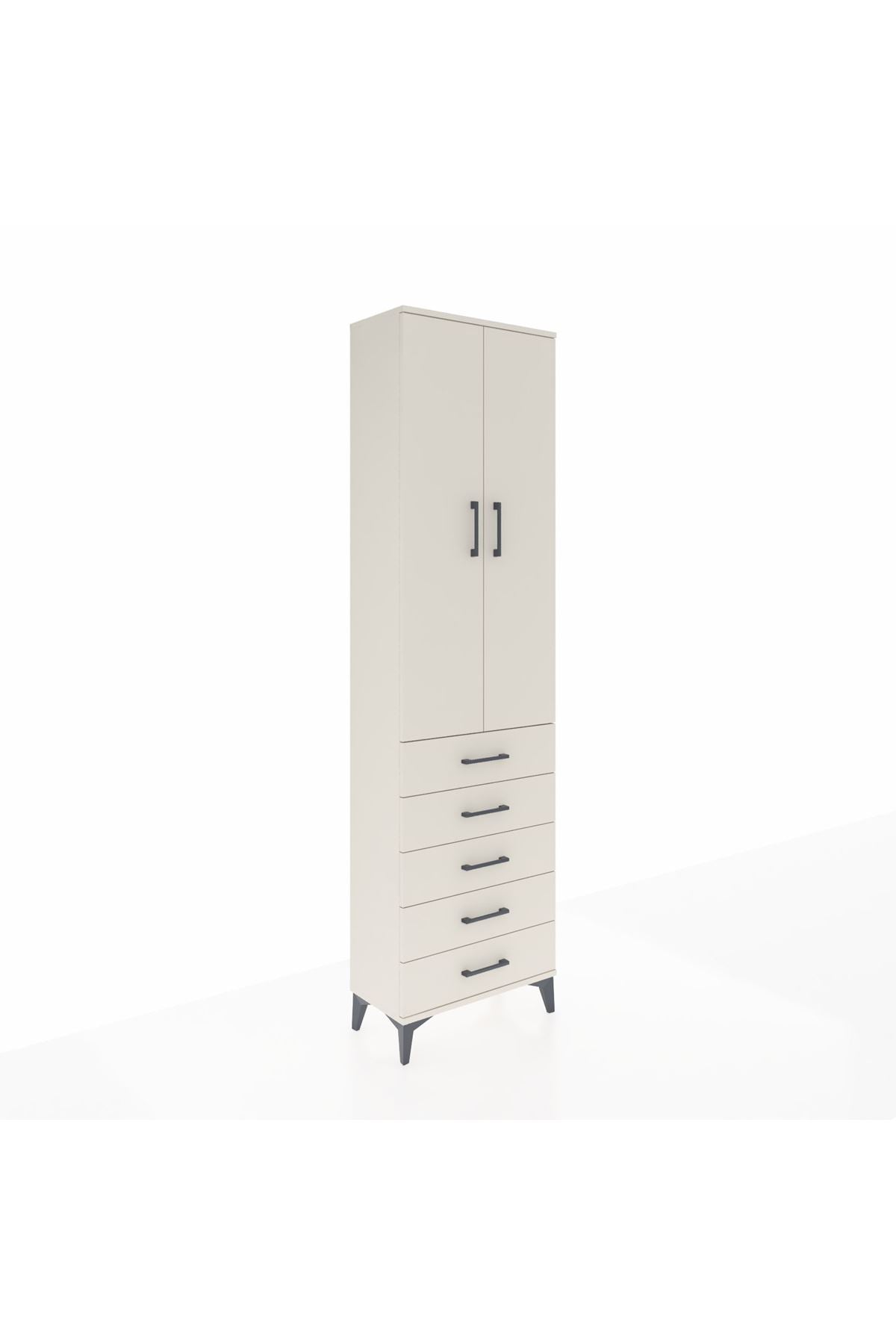 Arges Dolap 2 Raflı 5 Çekmeceli Tek Askılı 60x30x221 - S29M055V1A