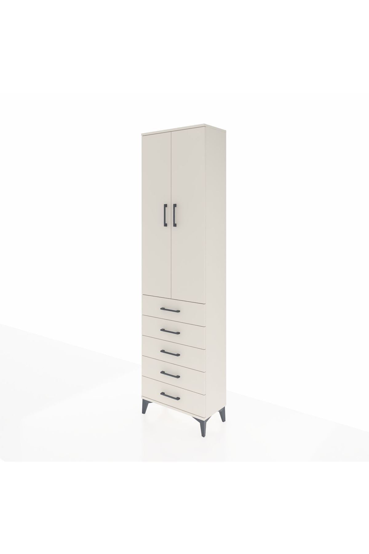 Arges Dolap 2 Raflı 5 Çekmeceli Tek Askılı 60x30x221 - S29M055V1A