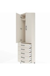 Arges Dolap 2 Raflı 5 Çekmeceli Tek Askılı 60x30x221 - S29M055V1A