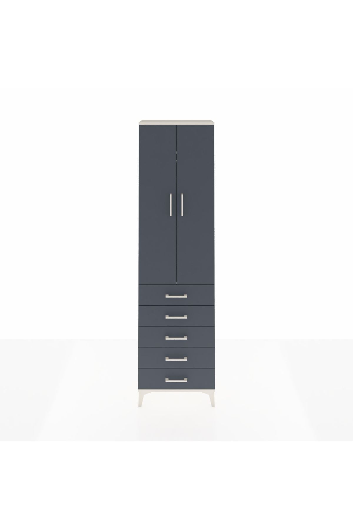 Arges Dolap 2 Raflı 5 Çekmeceli Tek Askılı 60x30x221 - S29M055V2A