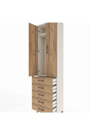 Arges Dolap 2 Raflı 5 Çekmeceli Tek Askılı 60x30x221 - S29M055V3A