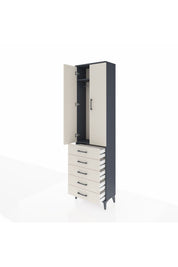 Arges Dolap 2 Raflı 5 Çekmeceli Tek Askılı 60x30x221 - S29M055V4A