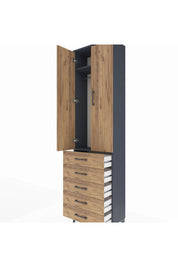 Arges Dolap 2 Raflı 5 Çekmeceli Tek Askılı 60x30x221 - S29M055V6A