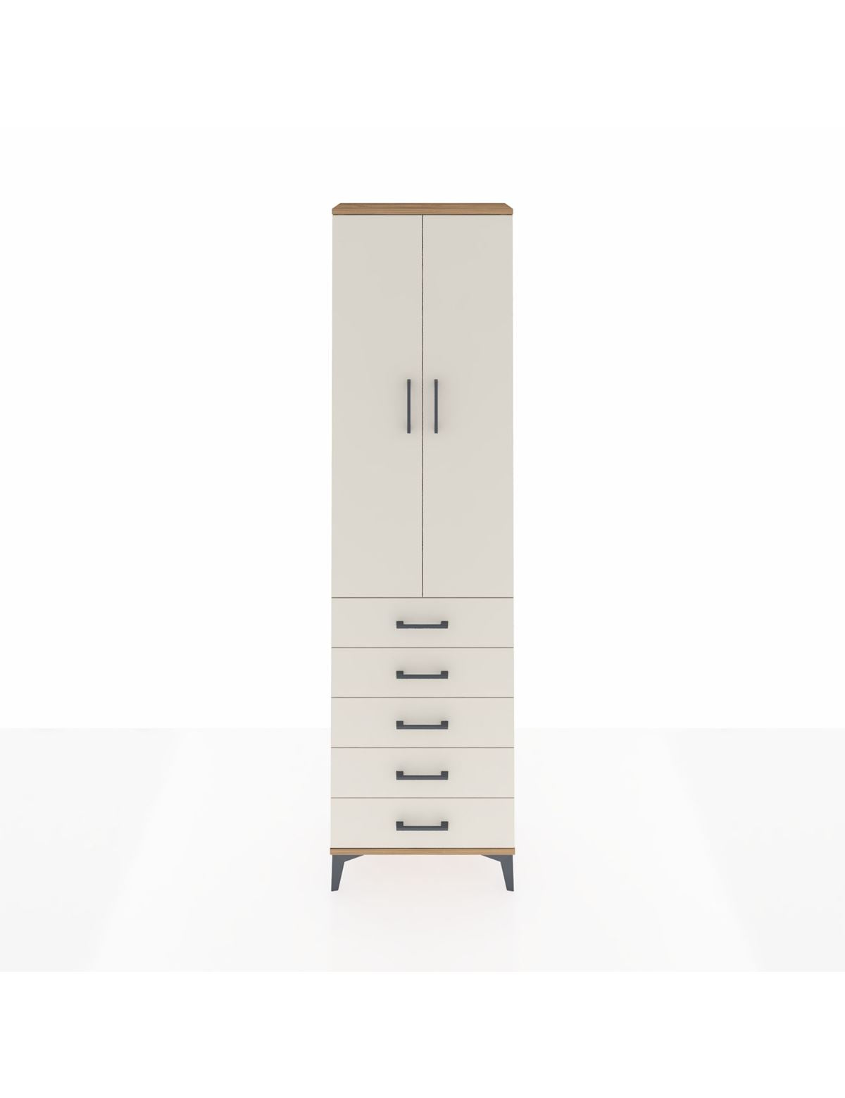 Arges Dolap 2 Raflı 5 Çekmeceli Tek Askılı 60x30x221 - S29M055V7A