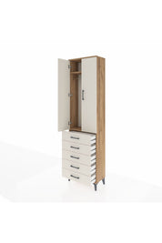 Arges Dolap 2 Raflı 5 Çekmeceli Tek Askılı 60x30x221 - S29M055V7A