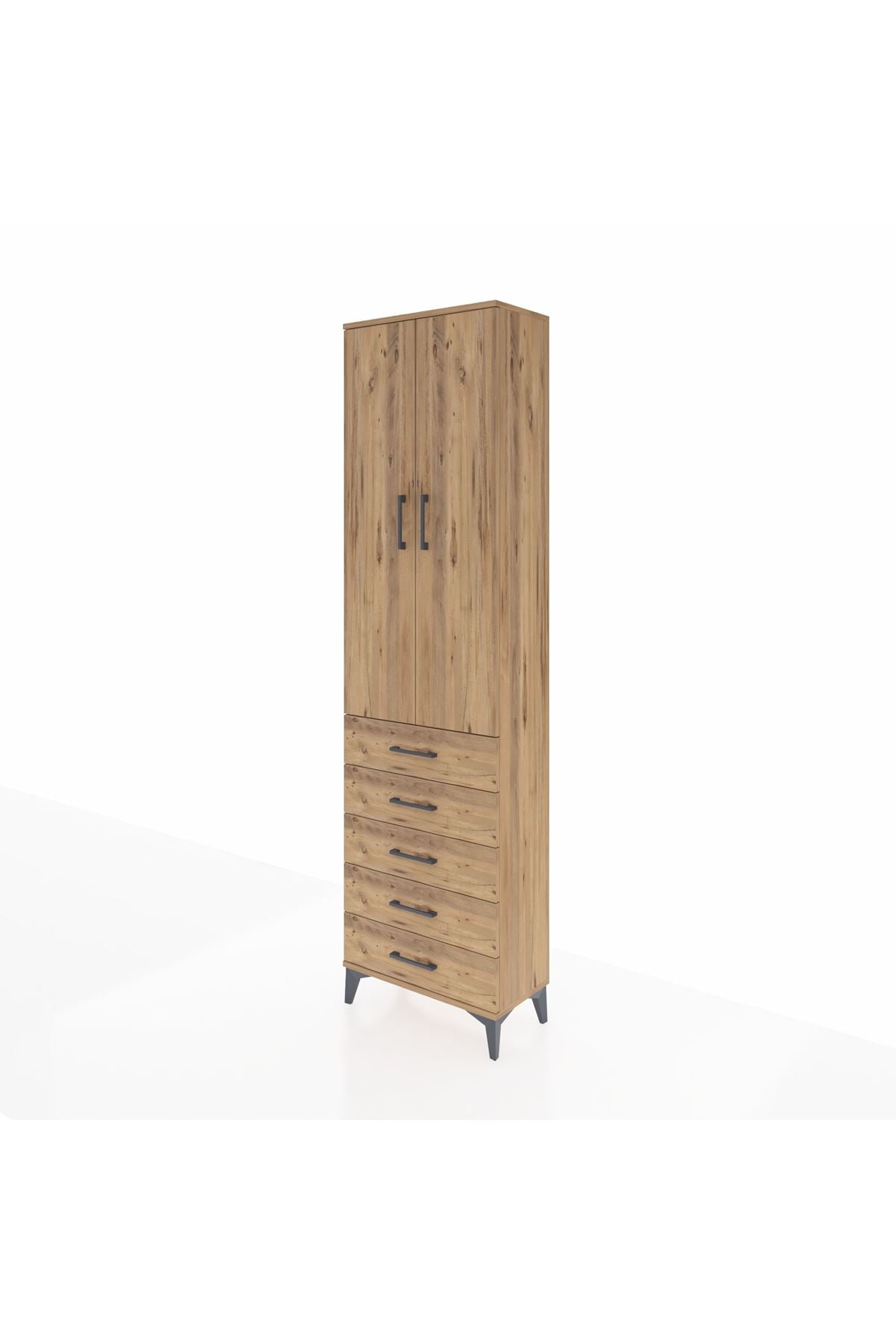 Arges Dolap 2 Raflı 5 Çekmeceli Tek Askılı 60x30x221 - S29M055V9A