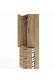 Arges Dolap 2 Raflı 5 Çekmeceli Tek Askılı 60x30x221 - S29M055V9A