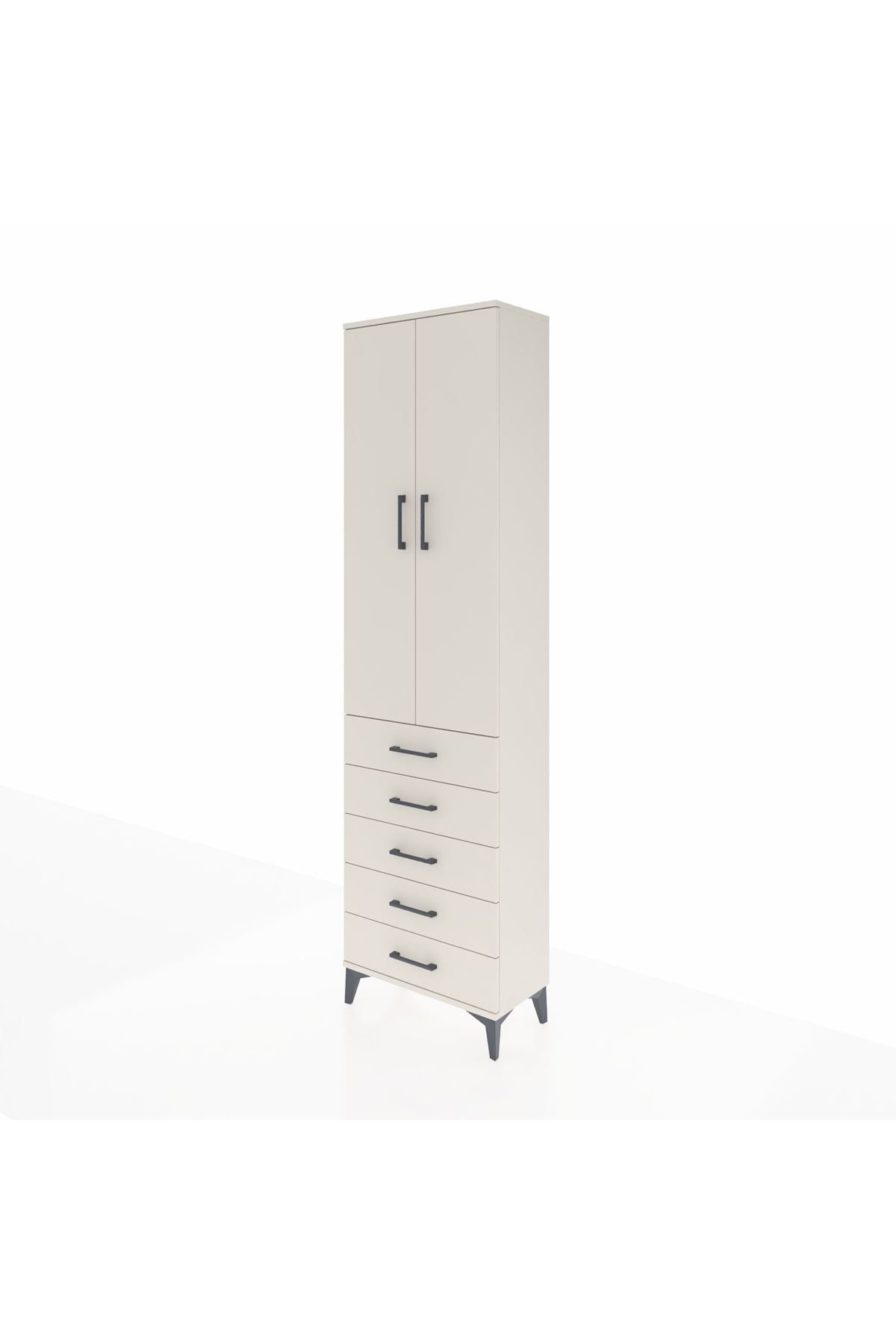 Arges Dolap 3 Raflı 5 Çekmeceli 2 Kapaklı 60x30x221 - S29M056V1A