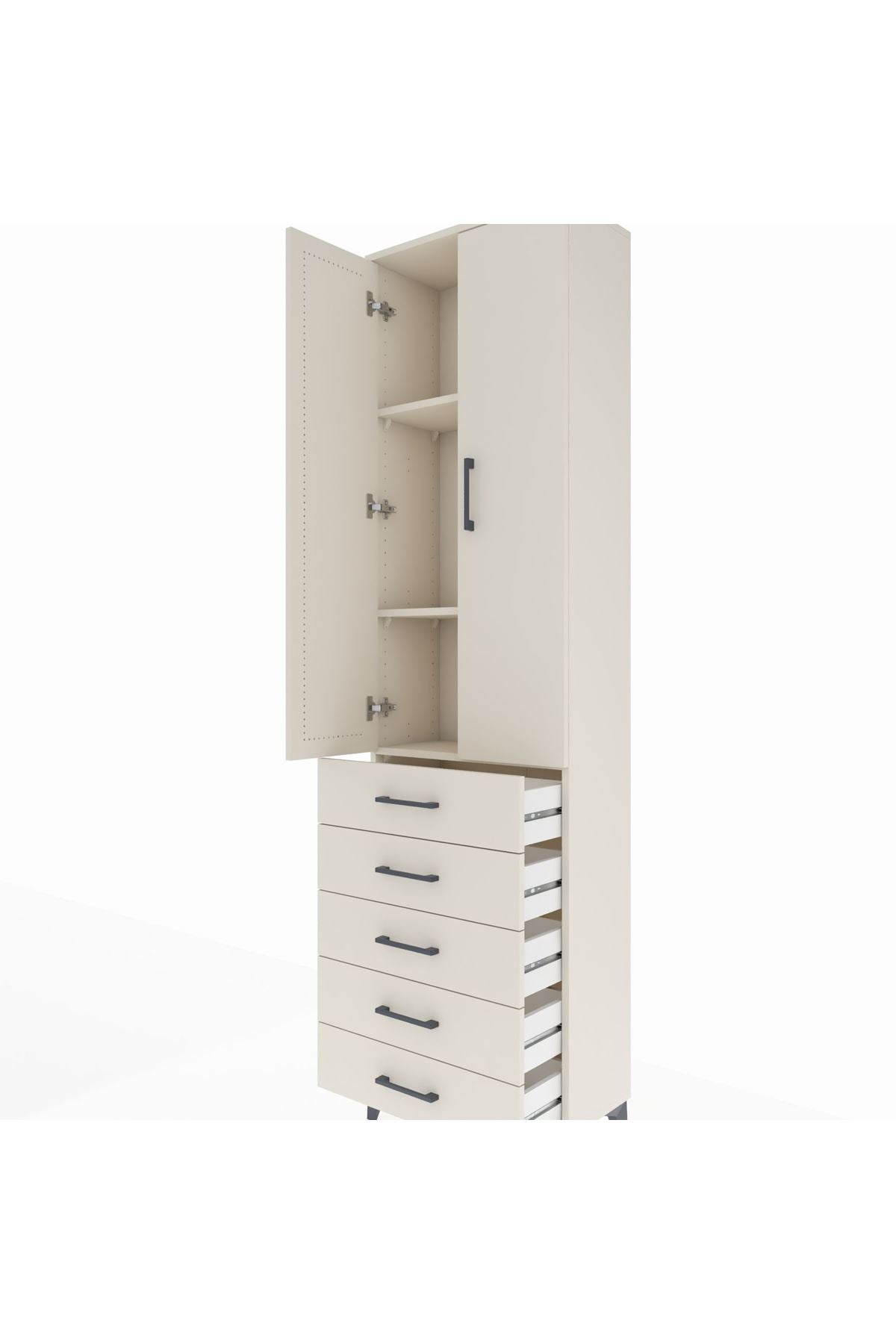 Arges Dolap 3 Raflı 5 Çekmeceli 2 Kapaklı 60x30x221 - S29M056V1A